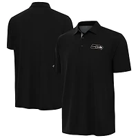Men's Antigua Black Seattle Seahawks Era Polo