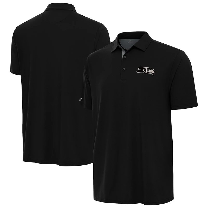 Men's Antigua Black Seattle Seahawks Era Polo