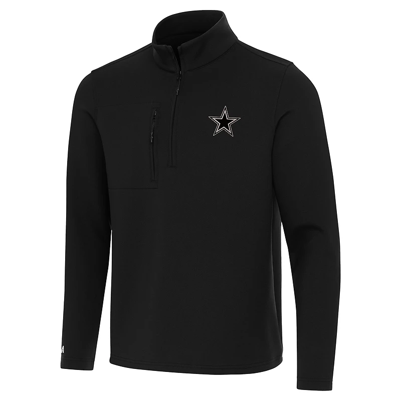 Men's Antigua Black Dallas Cowboys Insider Quarter-Zip Jacket
