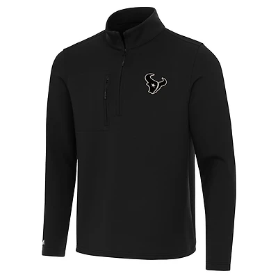 Men's Antigua Black Houston Texans Insider Quarter-Zip Jacket