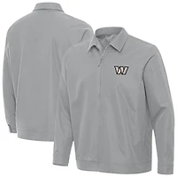 Men's Antigua Gray Washington Commanders Pivot Full-Zip Jacket