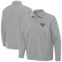 Men's Antigua Gray Jacksonville Jaguars Pivot Full-Zip Jacket