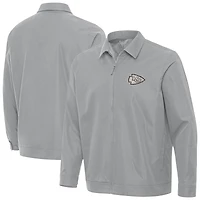 Men's Antigua Gray Kansas City Chiefs Pivot Full-Zip Jacket