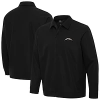 Men's Antigua Black Los Angeles Chargers Pivot Full-Zip Jacket