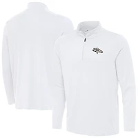 Men's Antigua  White Denver Broncos Reprocess Quarter-Zip Top