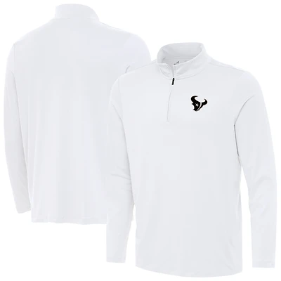 Men's Antigua White Houston Texans Reprocess Quarter-Zip Top