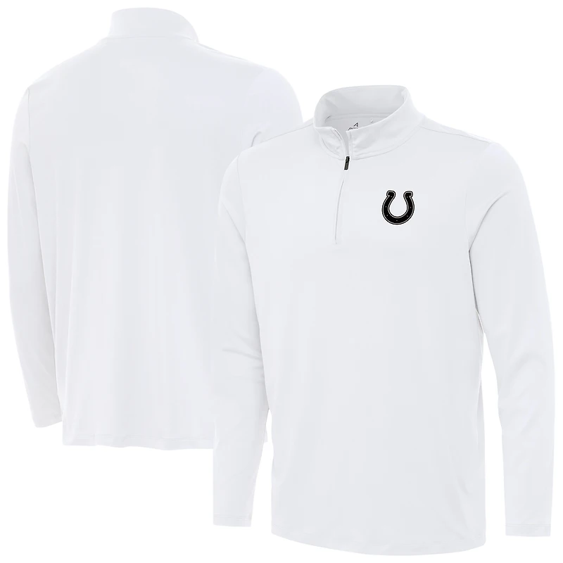 Men's Antigua White Indianapolis Colts Reprocess Quarter-Zip Top