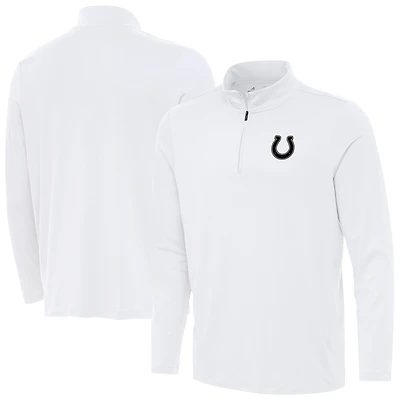 Men's Antigua White Indianapolis Colts Reprocess Quarter-Zip Top