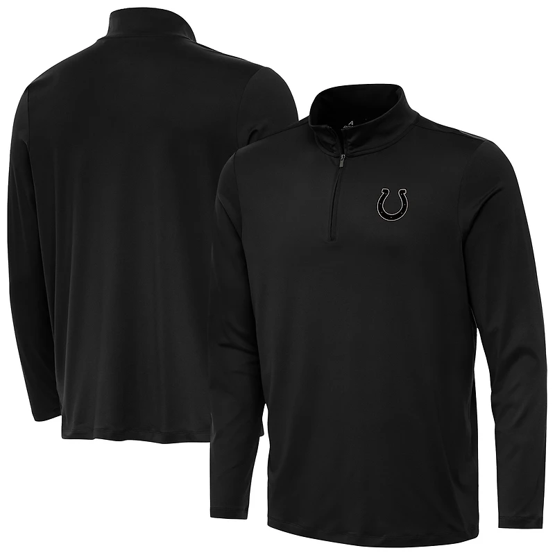 Men's Antigua Black Indianapolis Colts Reprocess Quarter-Zip Top