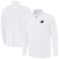Men's Antigua  White Miami Dolphins Reprocess Quarter-Zip Top