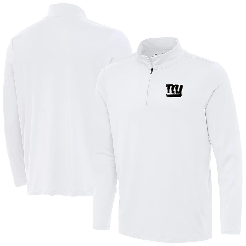 Men's Antigua  White New York Giants Reprocess Quarter-Zip Top