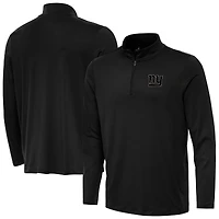 Men's Antigua  Black New York Giants Reprocess Quarter-Zip Top