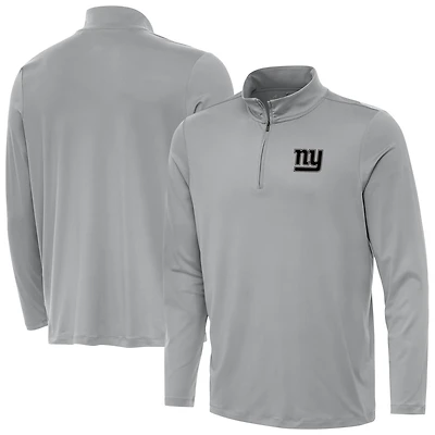 Men's Antigua  Gray New York Giants Reprocess Quarter-Zip Top
