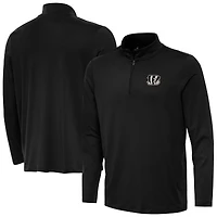 Men's Antigua  Black Cincinnati Bengals Reprocess Quarter-Zip Top