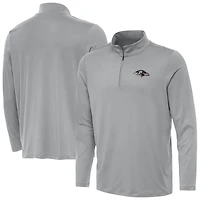 Men's Antigua  Gray Baltimore Ravens Reprocess Quarter-Zip Top