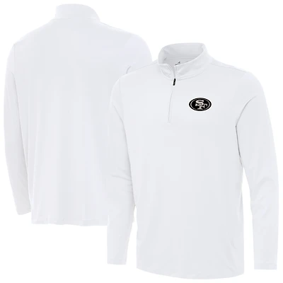 Men's Antigua  White San Francisco 49ers Reprocess Quarter-Zip Top