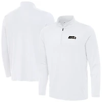 Men's Antigua  White Seattle Seahawks Reprocess Quarter-Zip Top