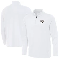 Men's Antigua  White Tampa Bay Buccaneers Reprocess Quarter-Zip Top