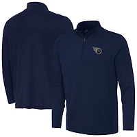 Men's Antigua  Navy Tennessee Titans Reprocess Quarter-Zip Top