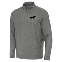 Men's Antigua  Heather Black Buffalo Bills Subtle Quarter-Zip Top