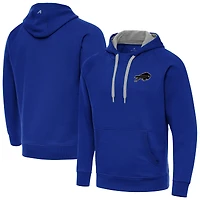 Men's Antigua Royal Buffalo Bills Brushed Carbon Victory Pullover Hoodie