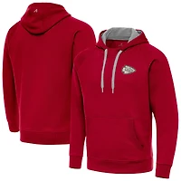 Men's Antigua Red Kansas City Chiefs Brushed Carbon Victory Pullover Hoodie