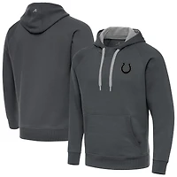 Men's Antigua Charcoal Indianapolis Colts Brushed Carbon Victory Pullover Hoodie