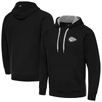 Men's Antigua Black Kansas City Chiefs Brushed Carbon Victory Pullover Hoodie