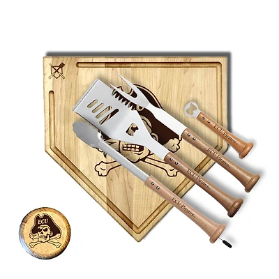 Baseball BBQ ECU Pirates 17" Trough Grand Slam Combo Set