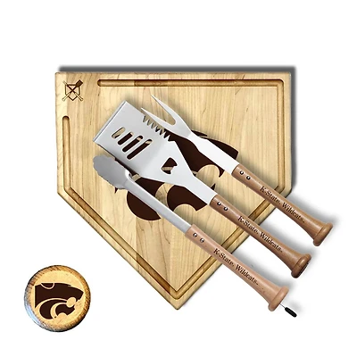 Baseball BBQ Kansas State Wildcats 17" Trough Silver Slugger Combo Set