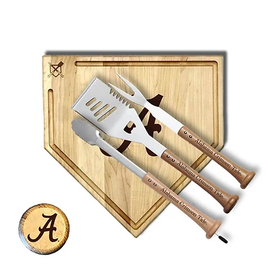 Baseball BBQ Alabama Crimson Tide 17" Trough Silver Slugger Combo Set