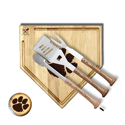 Baseball BBQ Clemson Tigers 17" Trough Silver Slugger Combo Set