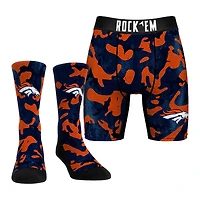 Men's Rock Em Socks  Orange Denver Broncos Team Armor Underwear and Crew Socks Combo Pack