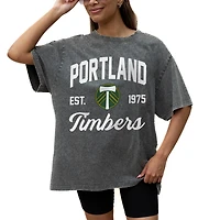 Women's Gameday Couture  Gray Portland Timbers Tackle Titan Oversized Snow Wash T-Shirt