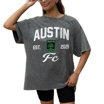Women's Gameday Couture  Gray Austin FC Tackle Titan Oversized Snow Wash T-Shirt