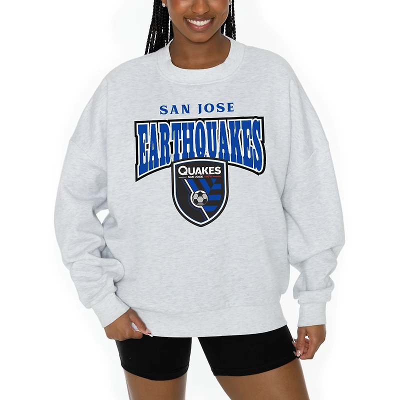 Women's Gameday Couture Ash San Jose Earthquakes Pitch Pride Pullover Sweatshirt
