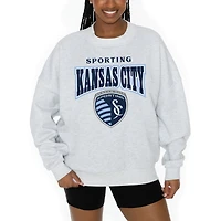 Women's Gameday Couture  Ash Sporting Kansas City Pitch Pride Pullover Sweatshirt