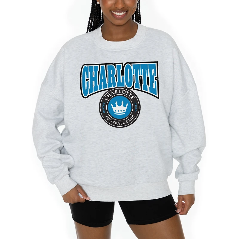 Women's Gameday Couture  Ash Charlotte FC Pitch Pride Pullover Sweatshirt