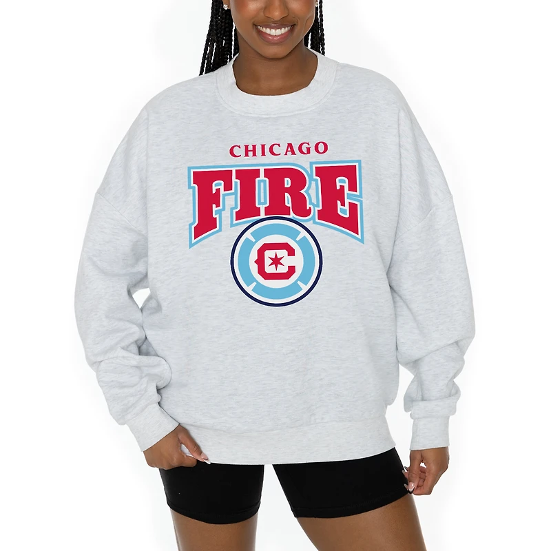Women's Gameday Couture Ash Chicago Fire Pitch Pride Pullover Sweatshirt