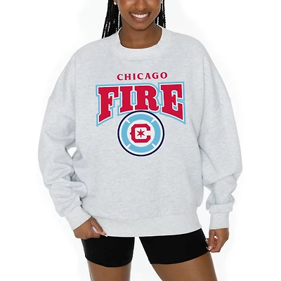 Women's Gameday Couture Ash Chicago Fire Pitch Pride Pullover Sweatshirt