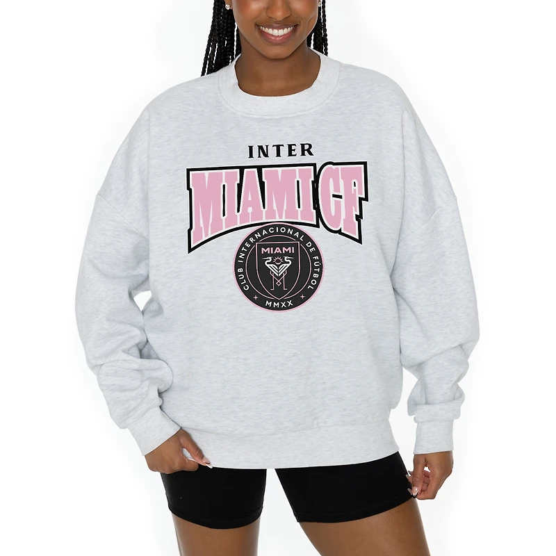 Women's Gameday Couture  Ash Inter Miami CF Pitch Pride Pullover Sweatshirt