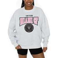 Women's Gameday Couture  Ash Inter Miami CF Pitch Pride Pullover Sweatshirt