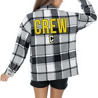 Women's Gameday Couture  Gray Columbus Crew Fieldside Fun Plaid Button-Up Long Sleeve Overshirt