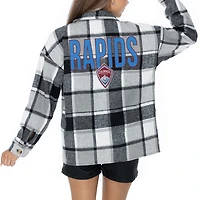 Women's Gameday Couture  Gray Colorado Rapids Fieldside Fun Plaid Button-Up Long Sleeve Overshirt