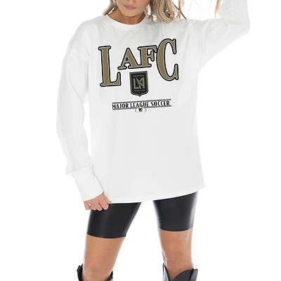 Women's Gameday Couture  White LAFC Shining Spirit Oversized Long Sleeve T-Shirt