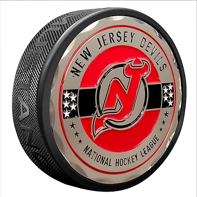 New Jersey Devils Stars and Stripes Medallion Puck