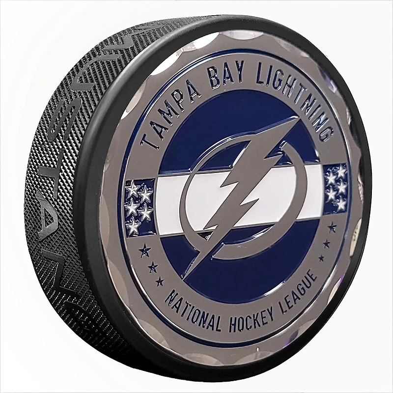 Tampa Bay Lightning Stars and Stripes Medallion Puck