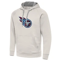 Men's Antigua Cream Tennessee Titans Victory Raglan Pullover Hoodie