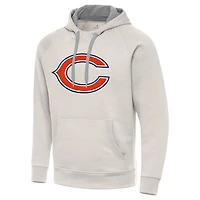 Men's Antigua Cream Chicago Bears Victory Raglan Pullover Hoodie