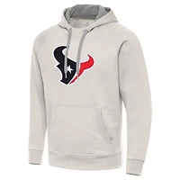Men's Antigua Cream Houston Texans Victory Raglan Pullover Hoodie